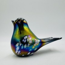 Vtg Pele’s Glass Hawaii Bird Iridescent Carnival Paperweight Figurine - $44.55