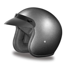 Daytona Cruiser Metal Gray Open Face DOT Bike Motorcycle Helmet - £76.71 GBP