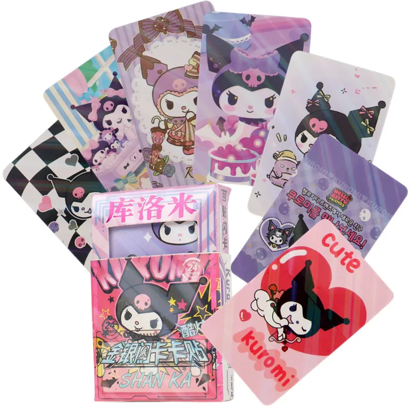 24Pcs/Box Sanrio Cards Kawaii Melody Hello Kitty Kuromi  KT cat Anime Collection - £10.21 GBP+