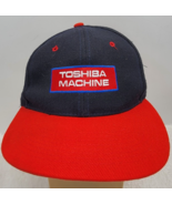 Vintage Toshiba Machine Nissun Brand Snapback Baseball Cap Blue With Red... - $8.66
