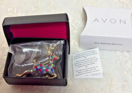 2017 Avon Pave Reindeer Brooch - $18.79