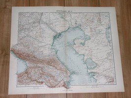 1911 Antique Map Of Caucasus Armenia Georgia Azerbaijan Chechnya Dagestan Russia - £24.71 GBP