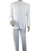 Mens Vittorio St. Angelo Banded Collar Suit Chinese Mandarin 056 White S... - £48.86 GBP