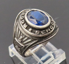 REED &amp; CO 925 Sterling Silver - Vintage Roosevelt School CZ Ring Sz 7 - RG27072 - $67.48