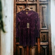 Wrangler Retro Modern Git Girls Cowgirl Velour Long Sleeve Dress Size La... - $35.63