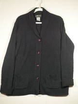 Vintage Sag Harbor Dark Navy Long Sleeve Acrylic Cardigan Sweater Med - £7.89 GBP
