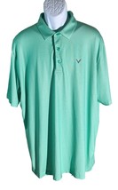 CALLAWAY Men&#39;s Options-Dri Short Sleeve Button Down Golf Polo Shirt Gree... - £11.59 GBP