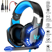 Gaming Headset With Mic Stereo Gamer Bass Surround Headphone For Ps4 Xbo... - £32.24 GBP