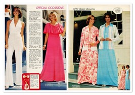 Montgomery Wards Elegant Silhouettes 70s Fashion Vintage 1977 2-Page Magazine Ad - £9.83 GBP