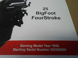 1998 Mercury 25 Bigfoot Fourstroke Servizio Manuale 90-854785R2 OEM 98 Bianco - £119.59 GBP