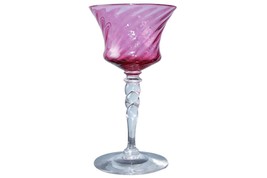 c1920&#39;s Steuben Cranberry Swirled Wine Stem - $117.81