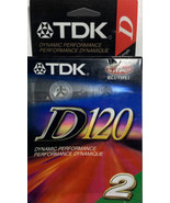 TDK D120 High Output Blank Audio Cassette Tapes - 2 Pack - Sealed