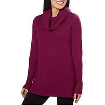 NWT Women Size XL DKNY Jeans Purple Burgundy Hi-Low Hem Cowl Neck Sweater - $39.20
