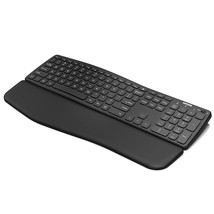 Universal Wave Ergonomic Keyboard With Palm Rest Multi-Device Full Size Wireless - £43.95 GBP