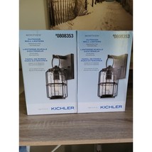 Kichler Montview 2 Pack Outdoor Wall Light Lantern Zinc Finish 12&quot; - £55.73 GBP