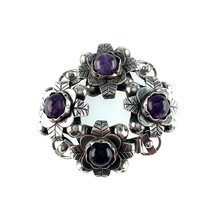 Vintage Mexico Argent Sterling Sugilite Floral Bracelet Lien 7.50 &quot; 66.6gr - $472.22