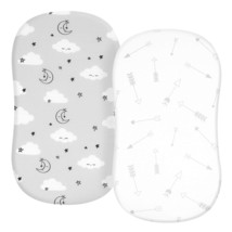 Bassinet Fitted Sheets For Baby Boy Girl, Universal Fit For Cradle Oval Rectangl - £22.37 GBP