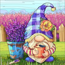 Gnome In Lilac Garden Digital Clip Art - £1.99 GBP
