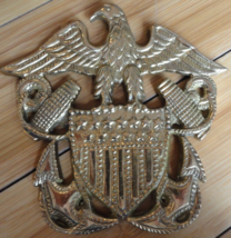 New Brass United States Army Emblem W/ Eagle And Shield 6&quot;X6&quot; - £19.02 GBP