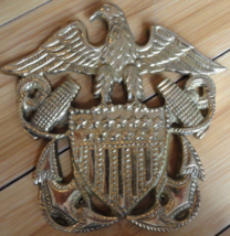 New Brass United States Army Emblem W/ Eagle And Shield 6&quot;X6&quot; - £18.97 GBP