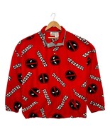 Marvel Deadpool Pullover Mens 3XL Red Fleece Snap Neck All Over Print Po... - $601.19 MXN