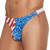 Stars and Stripes Thong Flag Underwear Snap Closure Patriotic 4th of Jul... - $18.99