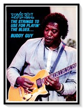 Ernie Ball Guitar &amp; Bass Strings Buddy Guy Blues Vintage 1990 Print Magazine Ad - £7.64 GBP