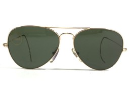 Vintage Corsair Gafas de Sol Dorado Aviador Monturas Cable Arms Con Verde Lentes - £59.82 GBP