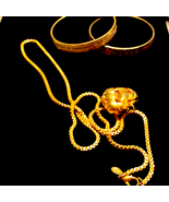 Vintage premier design necklace~2 gold bracelets - £24.92 GBP