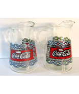 Pair of Vintage 1970s Coca-Cola Turquoise Tiffany 80 ounce Glass Pitchers - $95.06 CAD