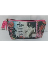 GANZ Brand The Trouble With Trouble Lady In White Print Makeup Bag - £9.59 GBP