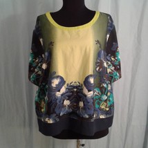 View by Walter Baker 14 floral top shirt Green Blue Flowers - £16.78 GBP