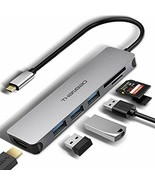 Thanbao USB C Hub Multiport Adapter 7 in 1 Aluminum with 4K HDMI - $22.98 CAD