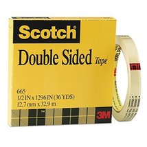 Scotch 665121296 Double-Sided Tape, 1/2-Inch X 1296-Inch , 3-Inch Core, Clear - £10.19 GBP