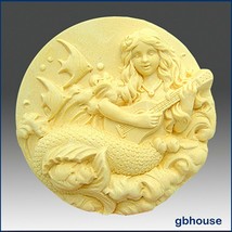 Giselle, Mermaid of the Guitar-Detail of high relief sculpture-Soap silicon Mold - £22.15 GBP