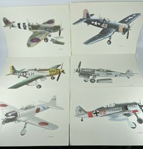 1979 John Batchelor Time Life WW2 Fighter Airplane Prints Set of 6 RAF Japan USA - £13.83 GBP