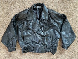Vintage 80s GIII G3 Fashion Double Breasted Bomber Leather Jacket - Size Small - £23.19 GBP
