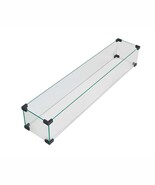 Rectangular Glass Fire Pit Wind Guard (38.1&quot;) - $2,791.38 MXN