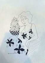 Paulina Del Mar &quot;Untitled II&quot; H/S Original Pen &amp; Ink Drawing Tarkay Style - £118.73 GBP