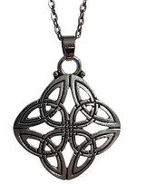 Trinity Knot Triquetra Collier Pendentif Ton Argent 35mm Four Way Trinity Chain - £7.13 GBP