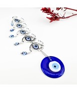 Turkish Oval Blue Evil Eye Nazar Amulet Wall Hanging Décor Blessing Prot... - $19.90