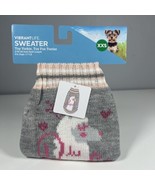NEW Dog Princess Llama Grey &amp; Pink Knit Sweater. Size XX-Small - £11.67 GBP