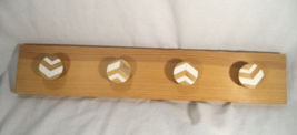 Modern Wood Wall Coat Rack 4 Peg Hooks Chevron Mid Century Style 17.5" - $16.78