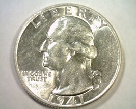 1941 Washington Quarter Choice About Uncirculated Ch. Au Nice Original Coin - £8.74 GBP