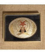 Vintage Shriner Shrine Mason Masonic Freemason Belt Buckle USA 2.5&quot; X 3.5&quot; - €28,09 EUR
