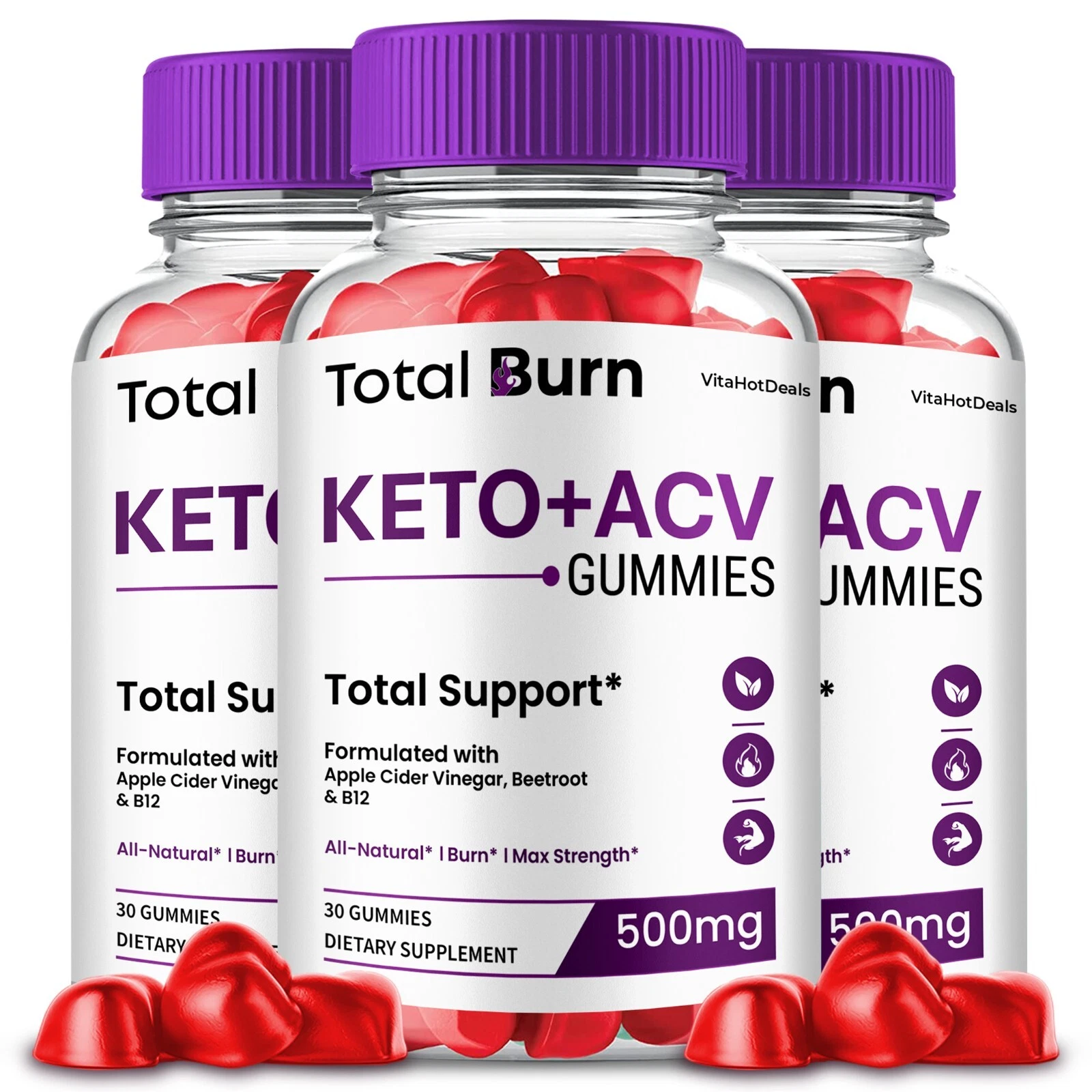 Total Burn Keto ACV Gummies – Max Strength Wellness Support (3 Pack) - $1,457.11 MXN