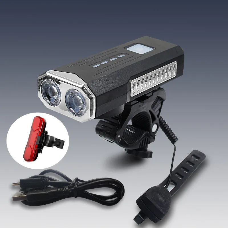 Bicycle Front Light With Electric Loud Horn Waterproof Bike Headlight USB Rechar - £139.05 GBP