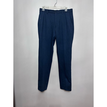 ZNT18 Zanetti Mens Dress Pants Blue Mid Rise Pleated Pockets Business 33... - $36.14