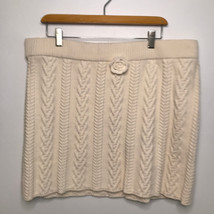 For Love Lemons Martina Skirt 1X Chunky Cable Knit Mini Elastic Waistban... - $37.52
