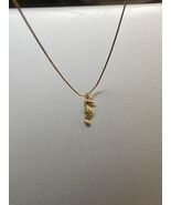 Gold Seahorse Pendant Necklace Ocean Charm Snake Chain Nautical Beach Je... - $15.00